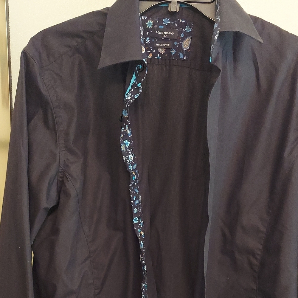 Rosso Milano Floral Modern Fit Shirt   M